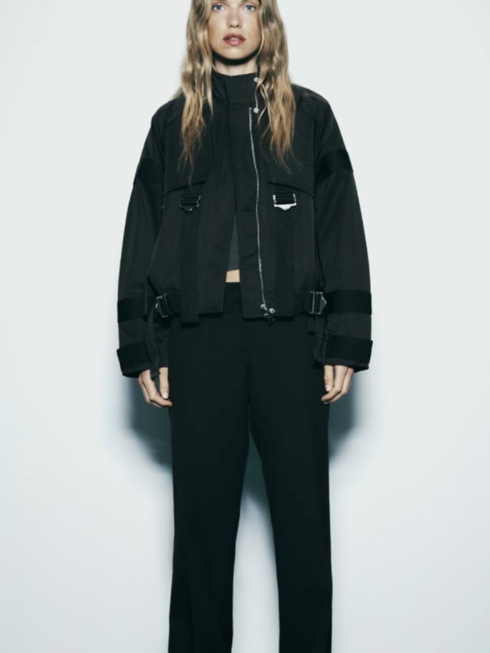 Zara | ZW Collection Buckled Bomber Jacket (Size S)
